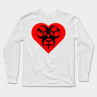 Trans Biohazard - Red Heart Long Sleeve T-Shirt